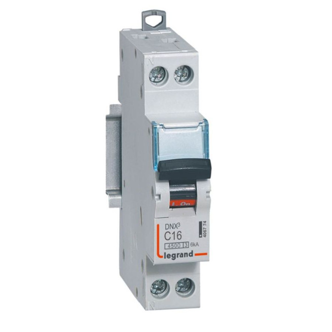 Disjoncteur - 1P + N - 16 A - Courbe C - Connexion vis - DNX³