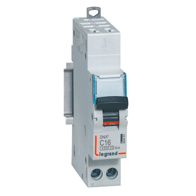 Disjoncteur - 1P + N - 16 A - Courbe C - Connexion auto/vis - DNX³