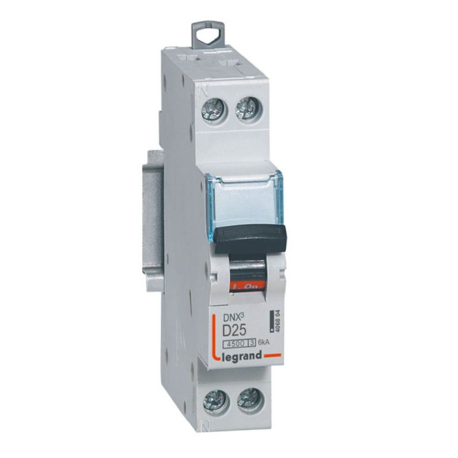 Disjoncteur - 1P + N - 25 A - Courbe D - Connexion vis - DNX³