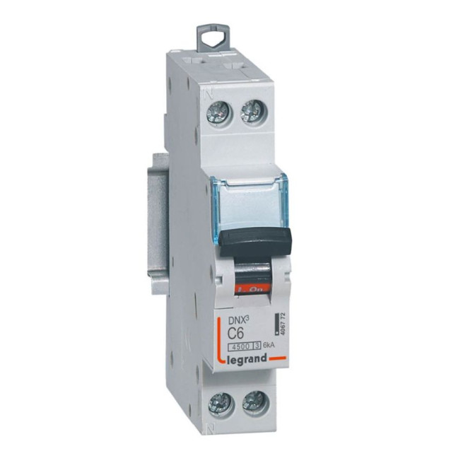 Disjoncteur - 1P + N - 6 A - Courbe C - Connexion vis - DNX³