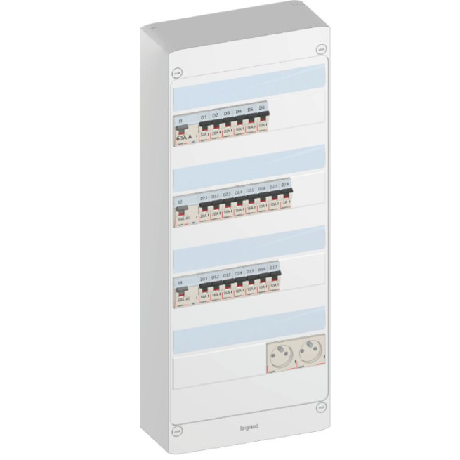 Tableau électrique Legrand 4 rangées 13 modules pré-équipé – Coffret Drivia maison individuelle