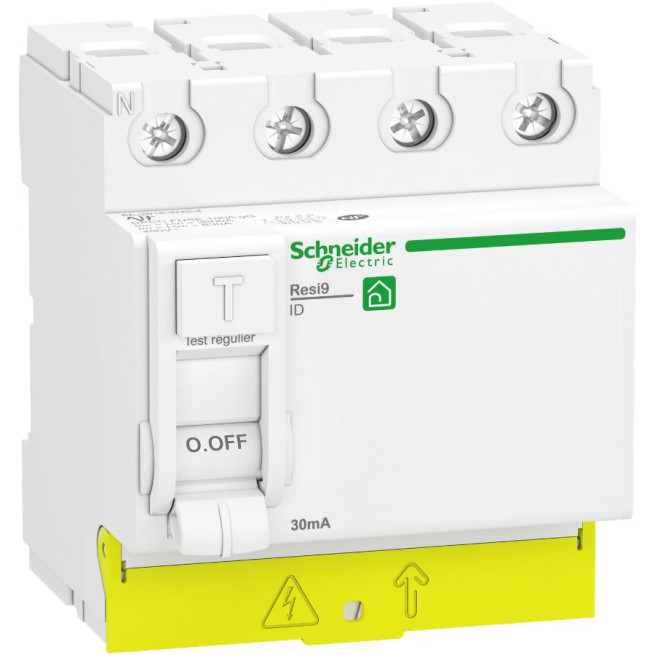 Interrupteur différentiel - 4P - 63 A - 30 mA - Type A - Peignable - Resi9