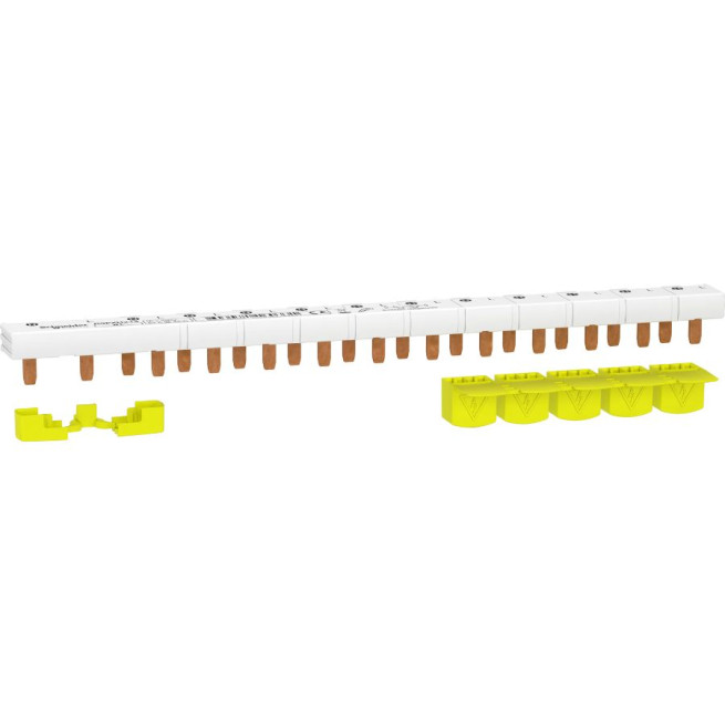 Peigne monobloc - 13 modules - 1P + N - 63 A - Avec cache dents 5 M - Resi9
