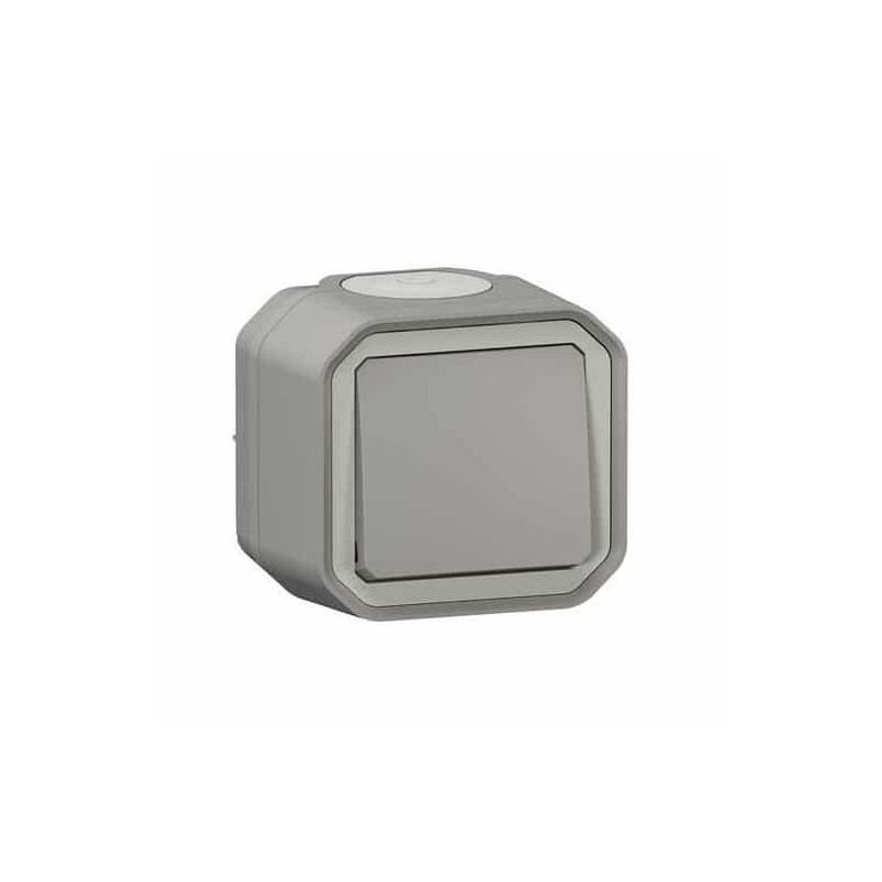 Interrupteur va-et-vient brochable Gris Plexo
