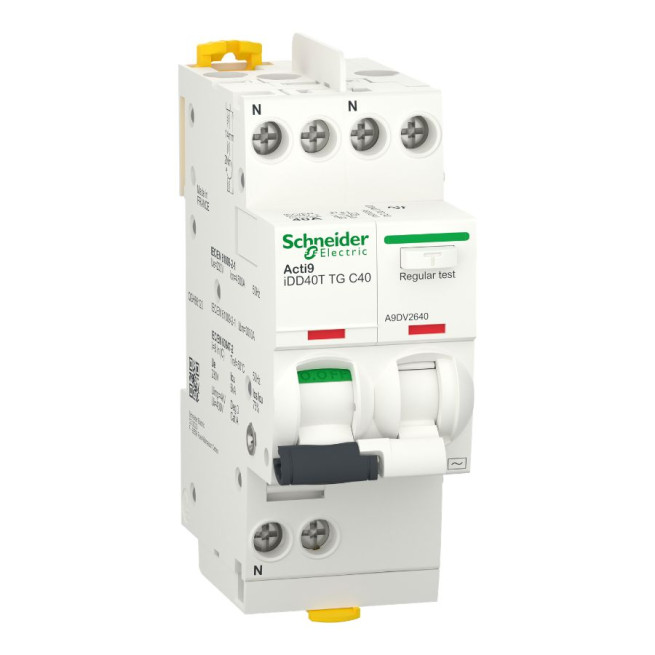 Disjoncteur différentiel - Tête de groupe - 1P + N - 40 A - 30 mA - Courbe C - Type AC - Acti9 iDD40T