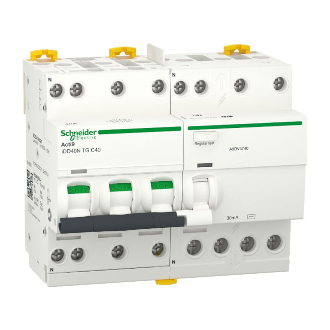 Disjoncteur différentiel - Tête de groupe - 3P + N - 40 A - 30 mA - Courbe C - Type AC - Acti9 iDD40N
