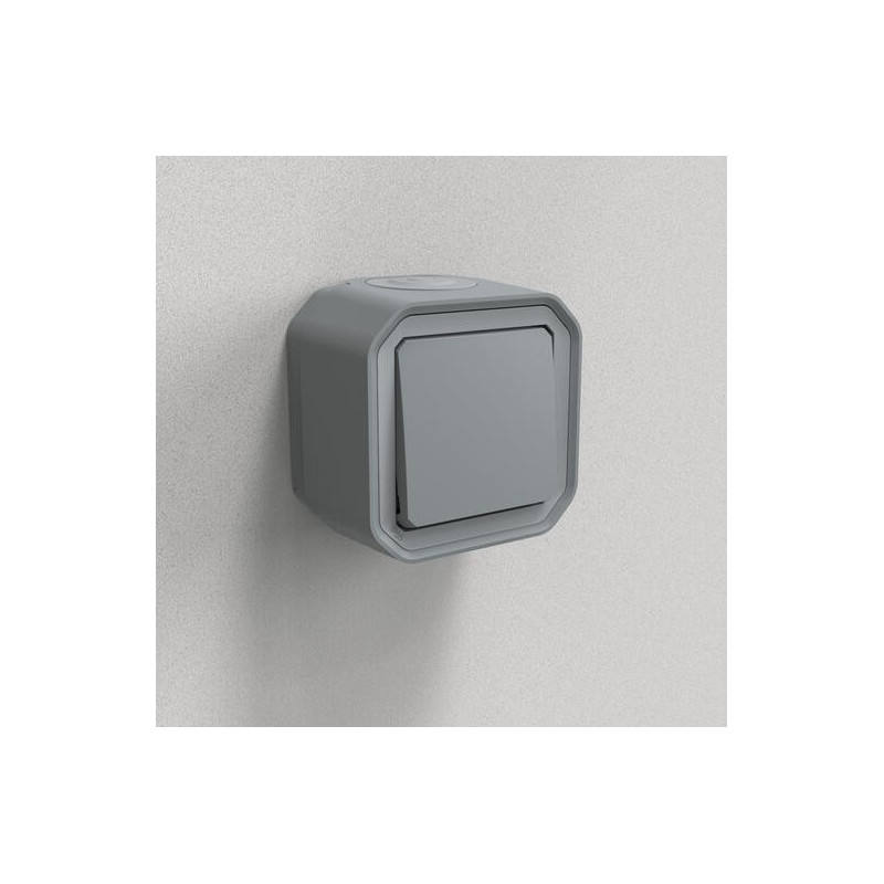 Interrupteur va-et-vient brochable Gris Plexo