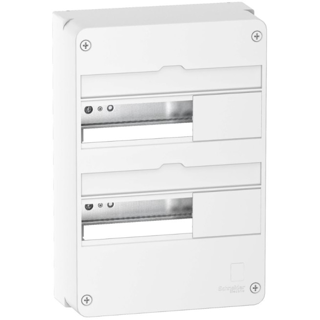 Coffret 2 rangées - 13 modules - Saillie - Blanc - Resi9