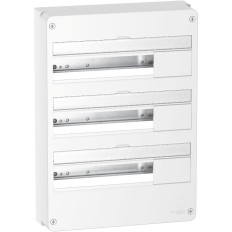 Coffret 3 rangées - 18 modules - Saillie - Blanc - Resi9