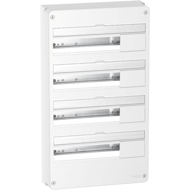 Coffret 4 rangées - 18 modules - Saillie - Blanc - Resi9