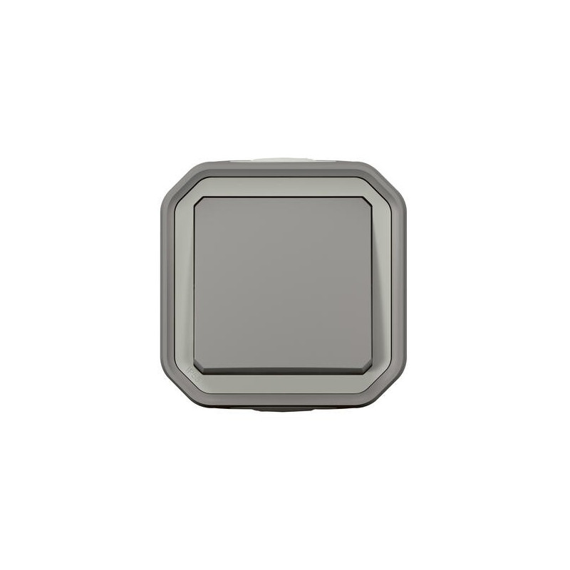 Poussoir NO complet saillie Gris Plexo