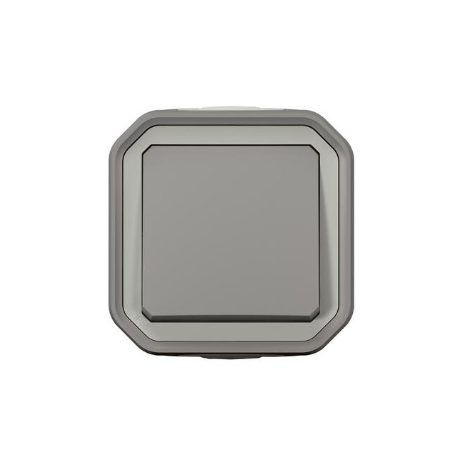 Poussoir NO complet saillie Gris Plexo