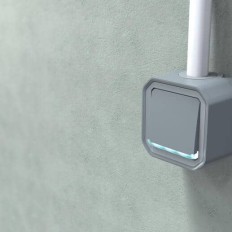 Poussoir lumineux complet Gris Plexo