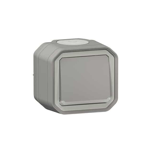 Poussoir lumineux complet Gris Plexo
