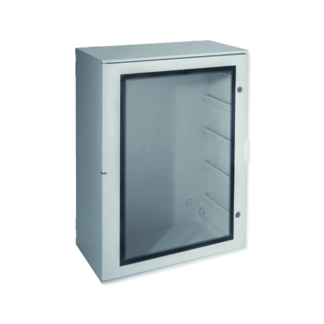 Coffret polyester étanche - 5 rangées - 28 modules - Porte hublot - Pedro 06
