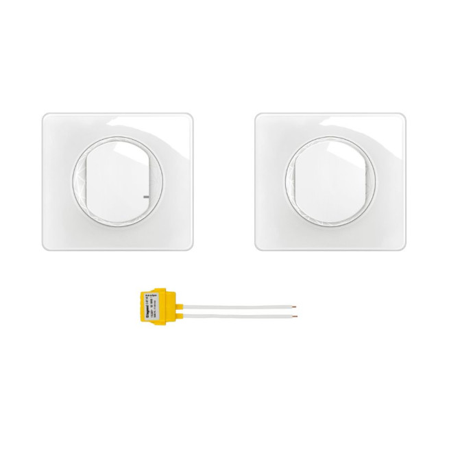 Va-et-vient sans micromudule avec commandes self-e sans fils / sans pile - Blanc - Prêt-à-poser connectable Céliane