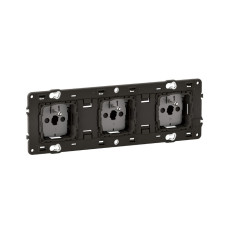 Triple prises 3x 2P + T précâblée - Connexion à bornes automatiques - Céliane