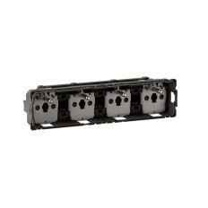 Quadruple prises 4x 2P + T précâblée - Compacte - Connexion à bornes automatiques - Céliane