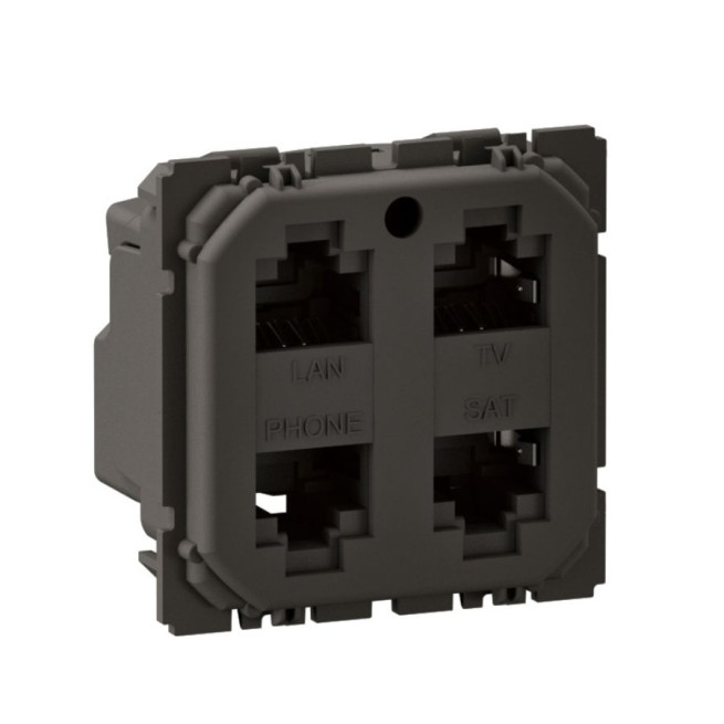 Prise quadruple RJ45 - Cat.6 STP - Céliane