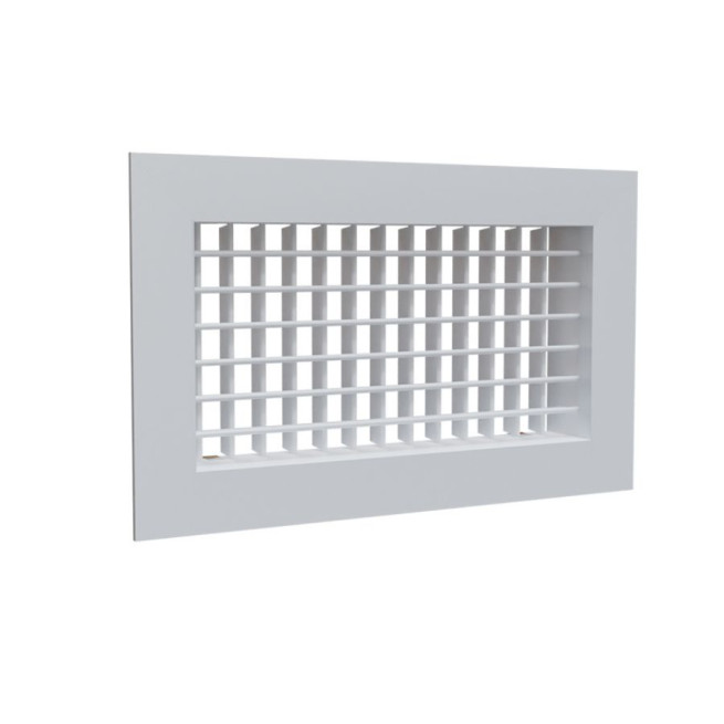 Grille de soufflage double déflexion - 300 x 150 mm - Aluminium blanc mat