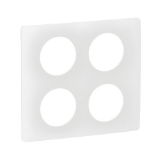 Plaque de Finition 2 x 2 Postes Céliane | Blanc Émaillé & Noir Mat Legrand