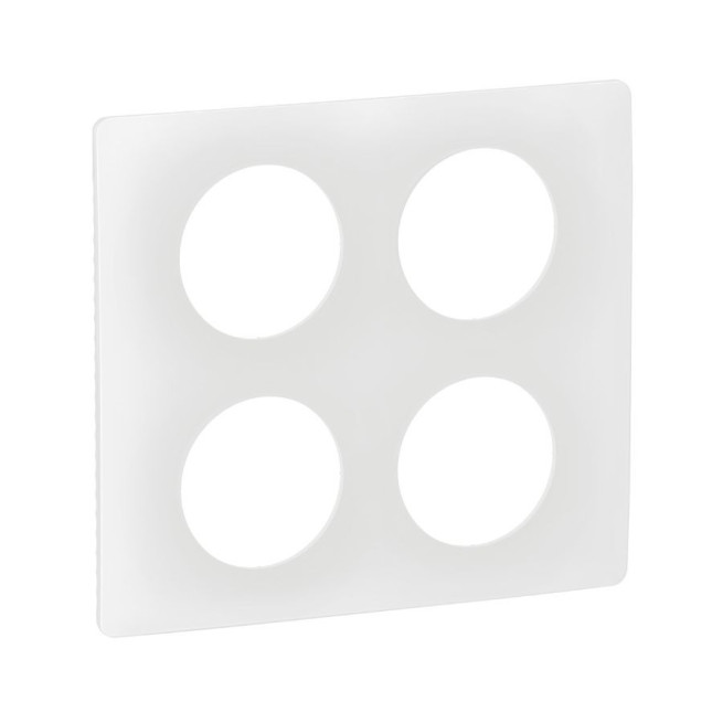 Plaque de Finition 2 x 2 Postes Céliane | Blanc Émaillé & Noir Mat Legrand