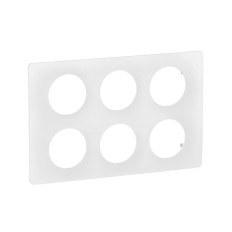 Plaque de Finition 2 x 3 Postes Céliane | Blanc Émaillé & Noir Mat Legrand