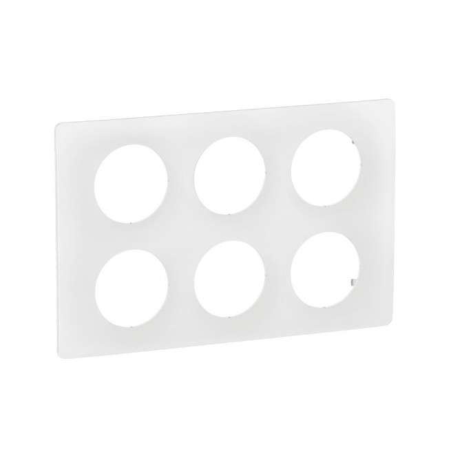 Plaque de Finition 2 x 3 Postes Céliane | Blanc Émaillé & Noir Mat Legrand