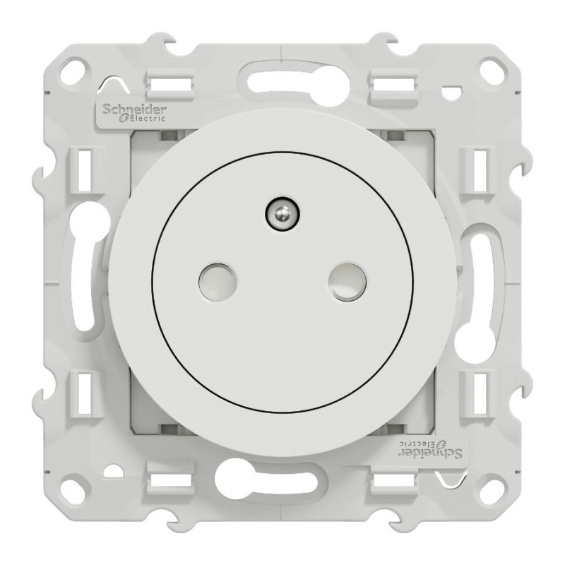 Lot de 100 prises de courant 2P+T - Affleurante - Blanc - Odace 2011