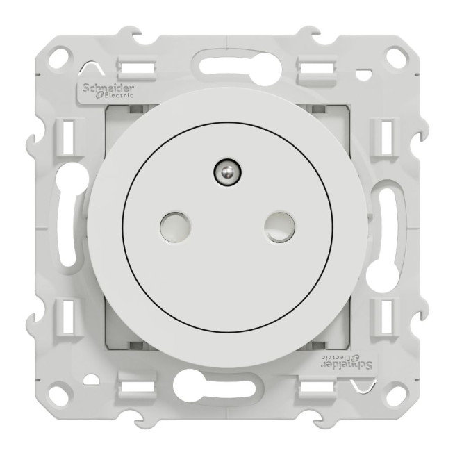 Lot de 100 prises de courant 2P+T - Affleurante - Blanc - Odace 2011