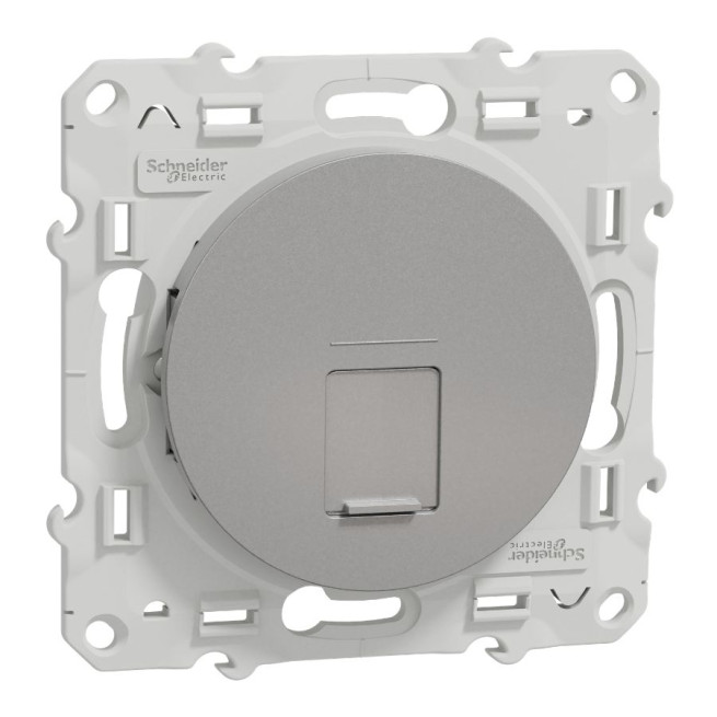 Prise RJ45 cat.6 STP - Grade 2TV min à grade 3TV - Aluminium - Odace 2011