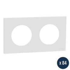 Lot de 84 plaques de finition 2 postes - Blanc craie - Odace 2025