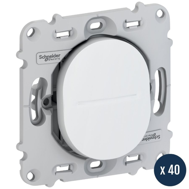 Lot de 40 interrupteurs - Connexion automatique - Blanc - Ovalis