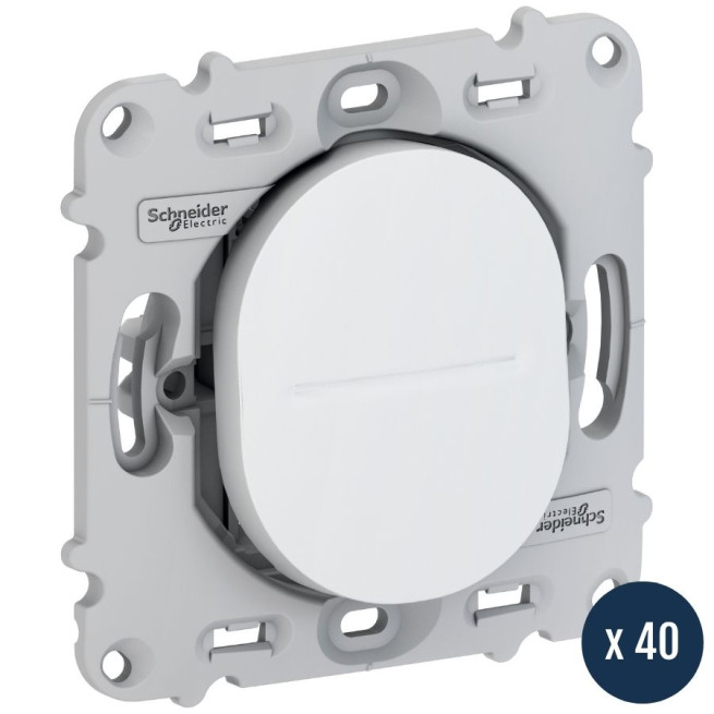 Lot de 40 interrupteurs - Connexion automatique - Blanc - Ovalis