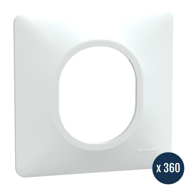 Lot de 360 plaques de finition 1 poste - Blanc - Ovalis