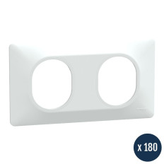 Lot de 180 plaques de finition 2 postes - Blanc - Ovalis