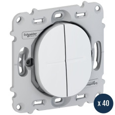 Lot de 40 double va-et-vient - Connexion automatique - Blanc - Ovalis