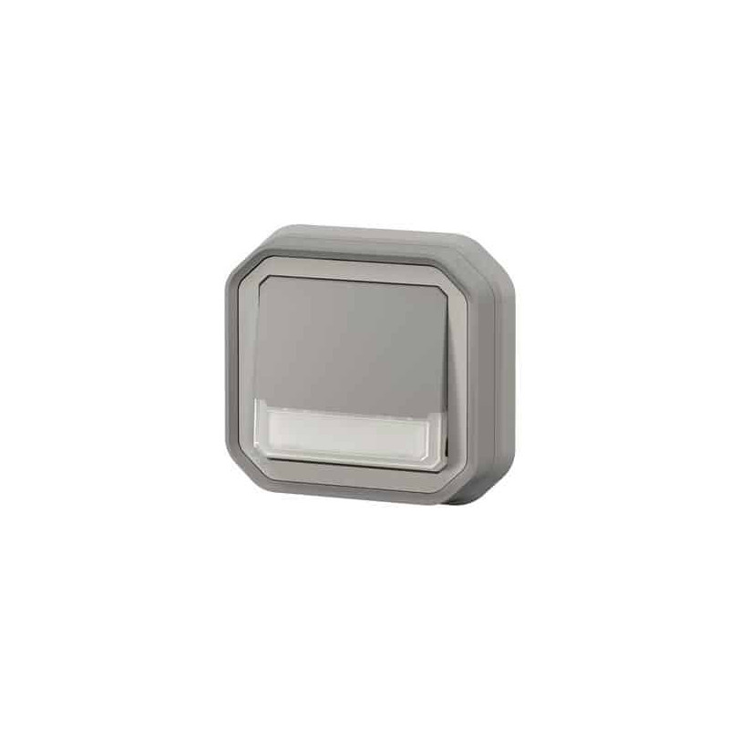 Poussoir NO-NF lumineux porte-étiquette Plexo