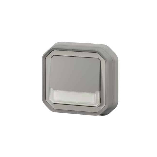 Poussoir NO-NF lumineux porte-étiquette Plexo