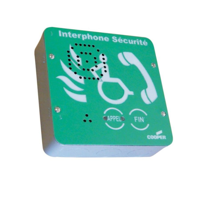 Interphone pour espace d'attente sécurisé pour PMR - Couleur verte - Vocall 5