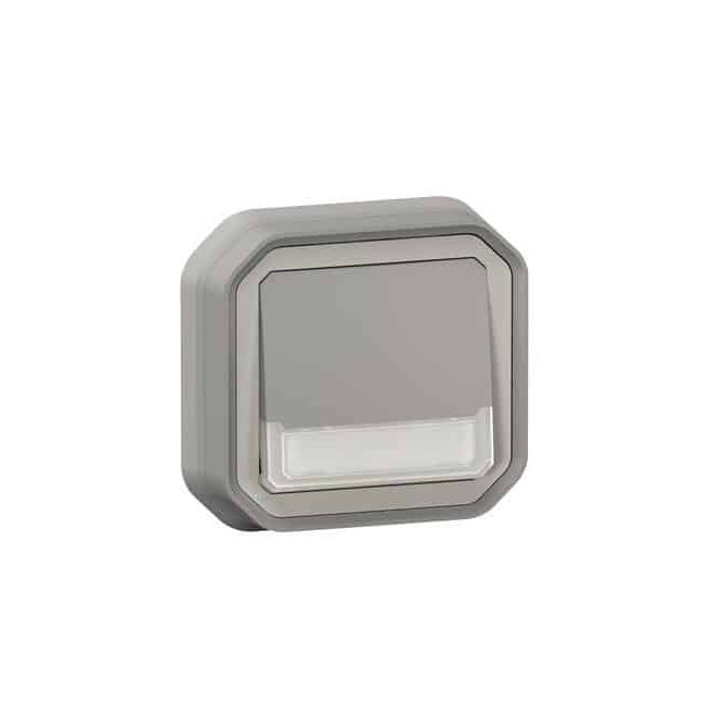 Poussoir NO-NF lumineux porte-étiquette Plexo