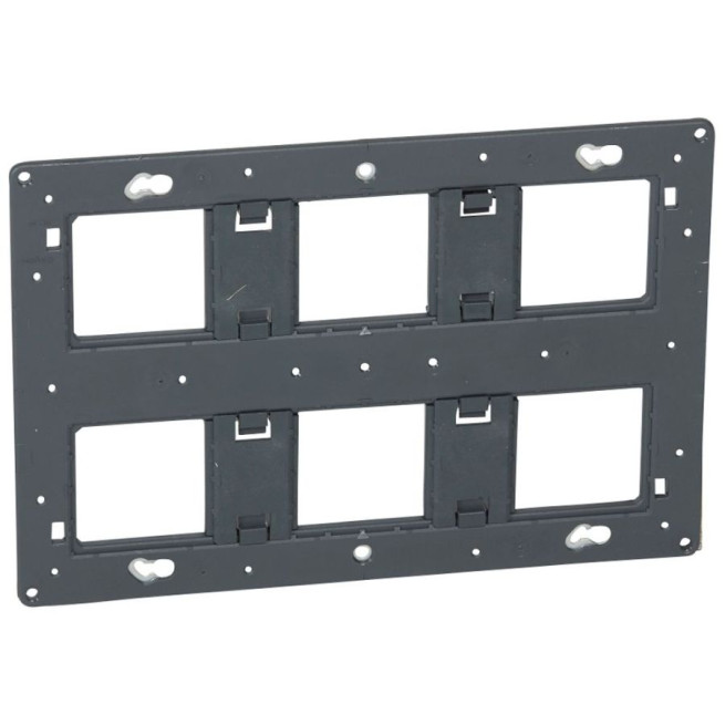 Support 2x3 postes ou 2x6 à 8 modules - À vis - Mosaic / Céliane / Soliroc