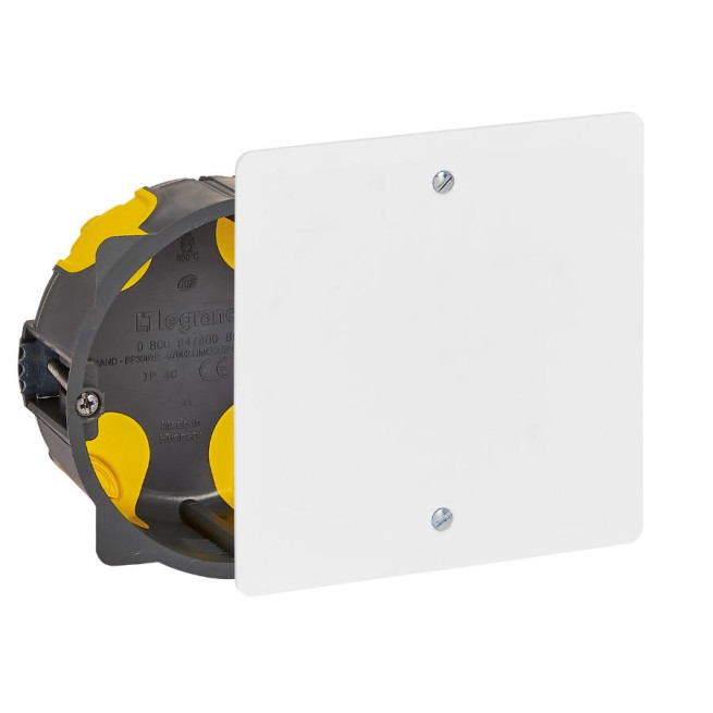 Boîte d'encastrement étanche à l'air pour dérivation avec couvercle - 1 poste - Ø 85 mm - Profondeur 40 mm - Eco Batibox