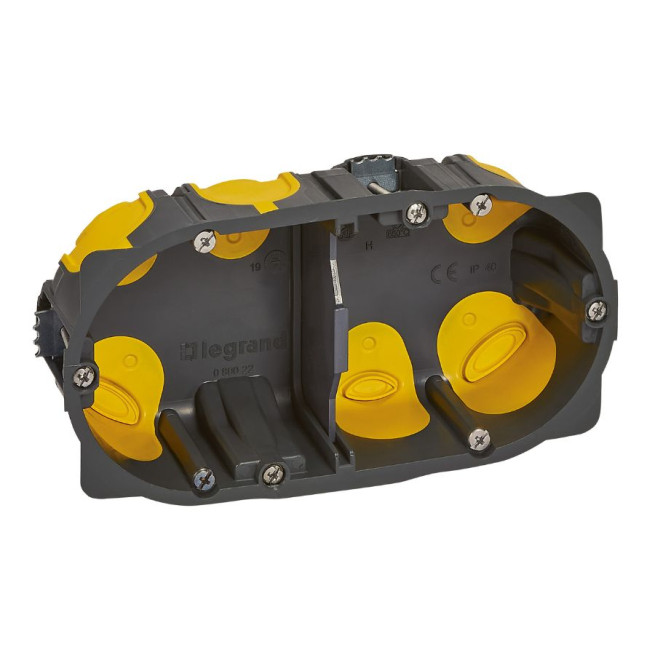 Boîte d'encastrement étanche à l'air - 2 postes - Ø 67 mm - Profondeur 40 mm - Eco Batibox