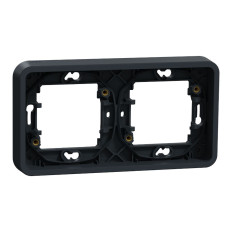 Cadre 2 postes - Horizontal - Encastré - IP55 - IK08 - Gris - Mureva Styl
