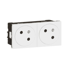 Double prise de courant 2x 2P + T - Surface - 4 modules - Mosaic Link