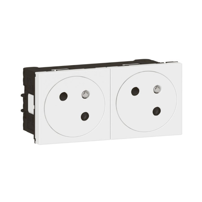 Double prise de courant 2x 2P + T - Surface - 4 modules - Mosaic Link