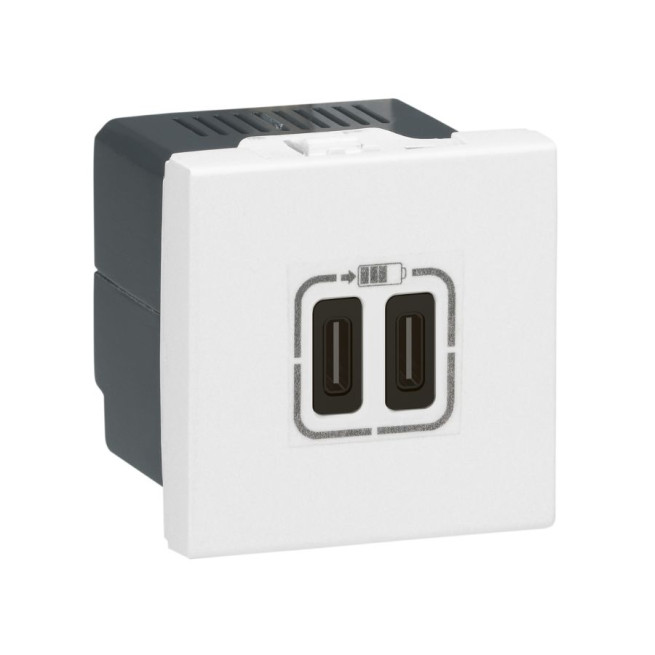 Chargeur doubleUSB A - 15 W - 2 modules - Mosaic