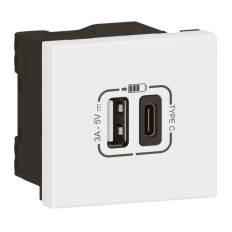 Chargeur double USB A + USB C - 15 W - 2 modules - Mosaic Link