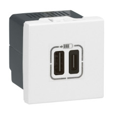 Chargeur double USB A + USB C - 15 W - 2 modules - Mosaic